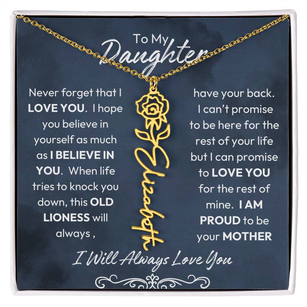 To My Daughter | Proud to Be Your Mother | Birth Flower Neckalce