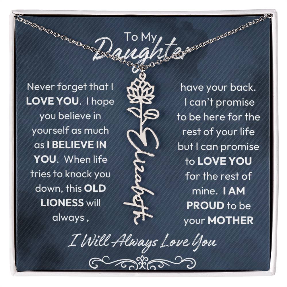 To My Daughter | Proud to Be Your Mother | Birth Flower Neckalce