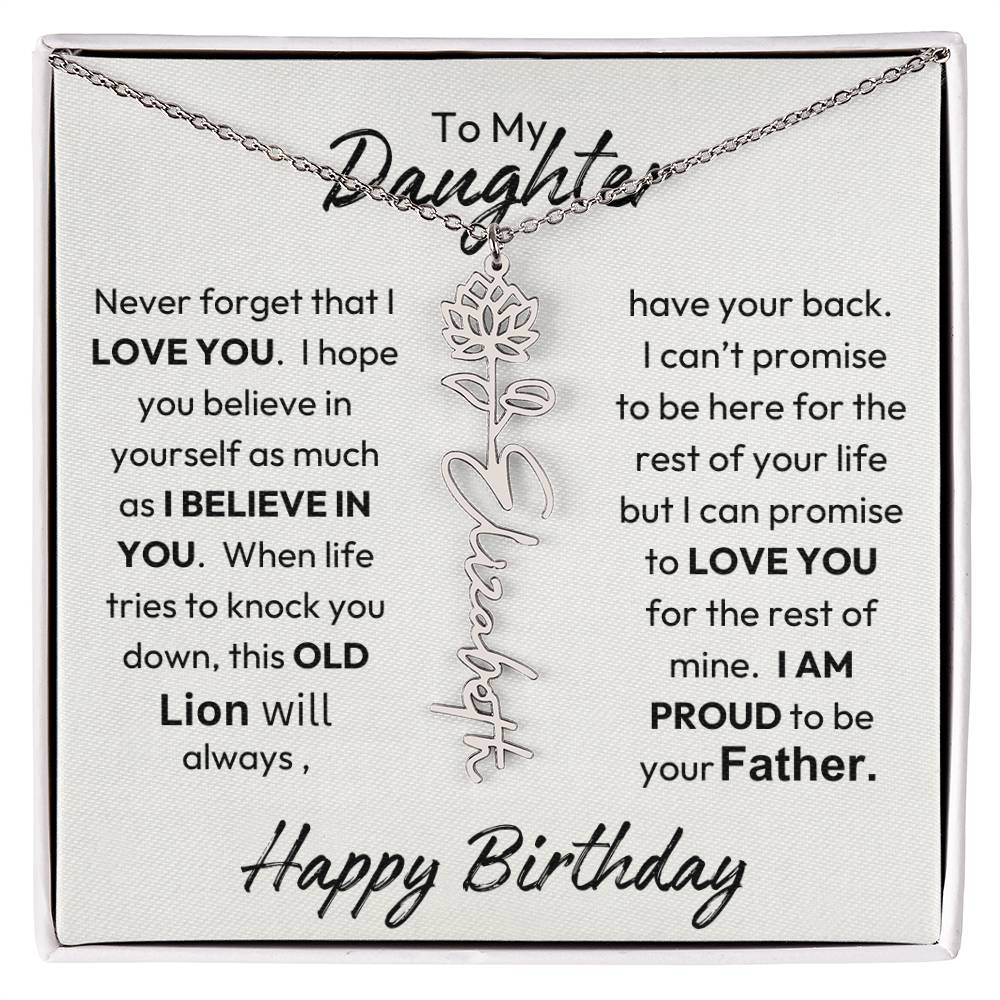 Father-Daughter |  Happy Birthday | Proud To Be Your Father | Birth Flower