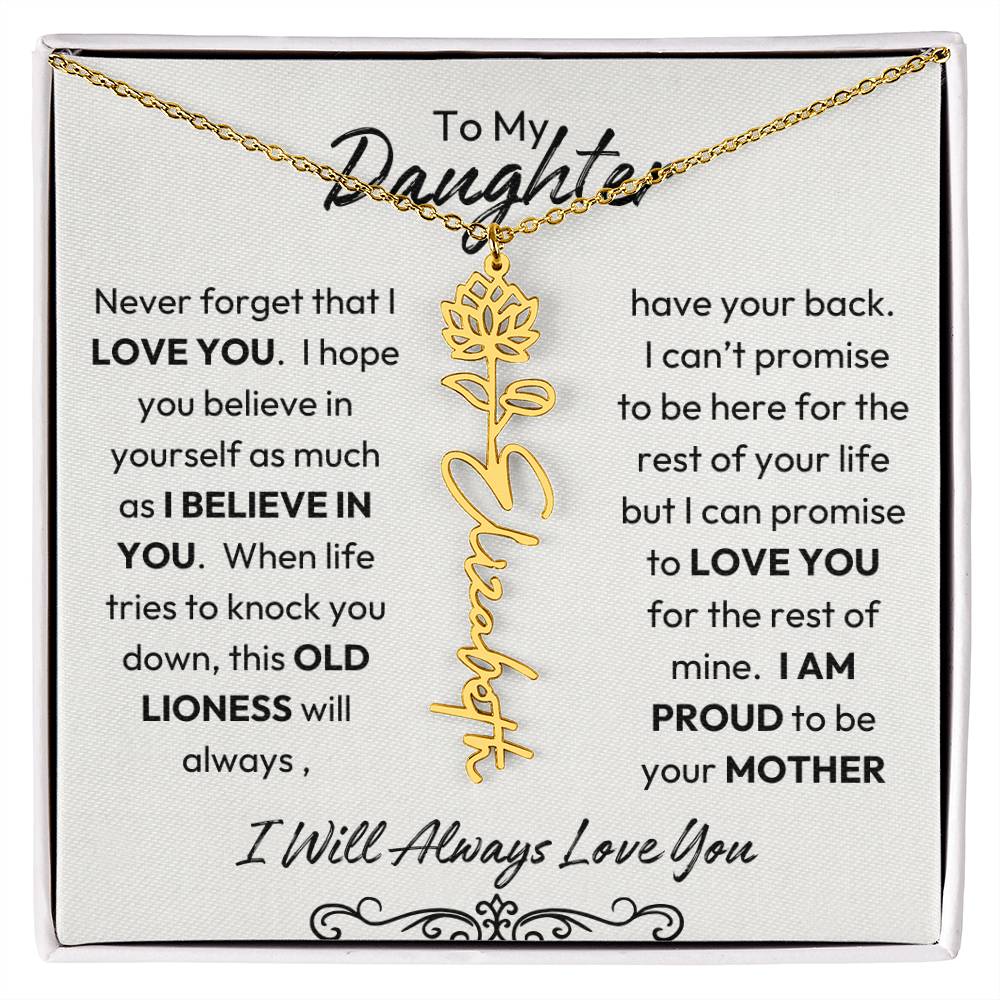 To My Daughter | Believe In You | Birth flower Necklace |  Mother-Daughter Keepsake