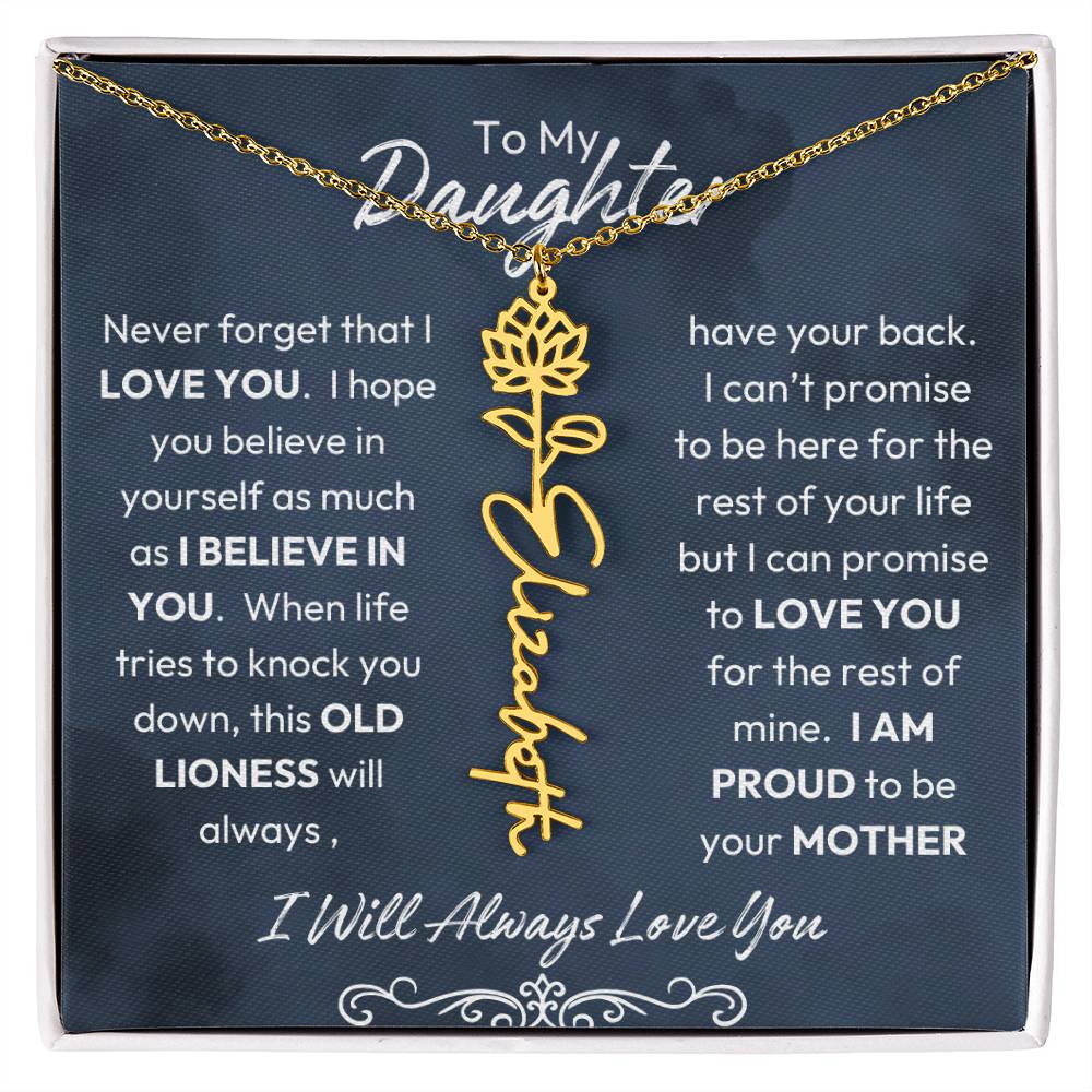 To My Daughter | Proud to Be Your Mother | Birth Flower Neckalce