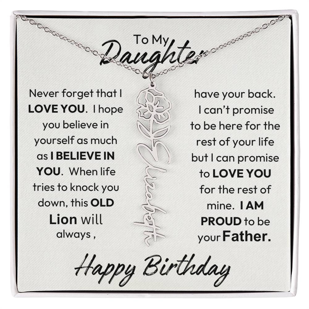 Father-Daughter |  Happy Birthday | Proud To Be Your Father | Birth Flower