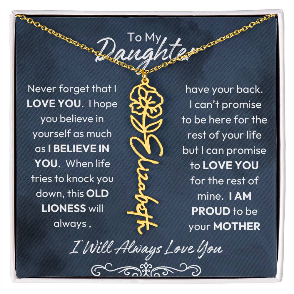 To My Daughter | Proud to Be Your Mother | Birth Flower Neckalce