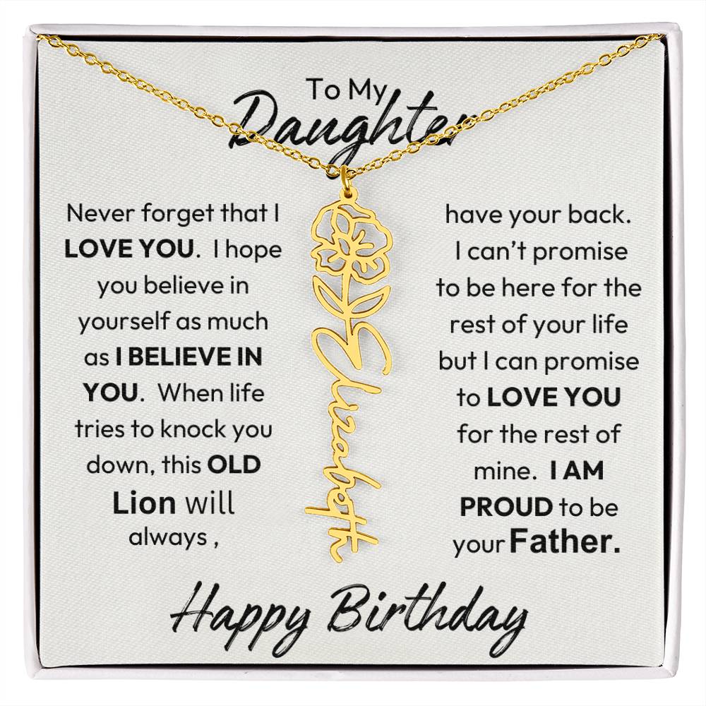 Father-Daughter |  Happy Birthday | Proud To Be Your Father | Birth Flower