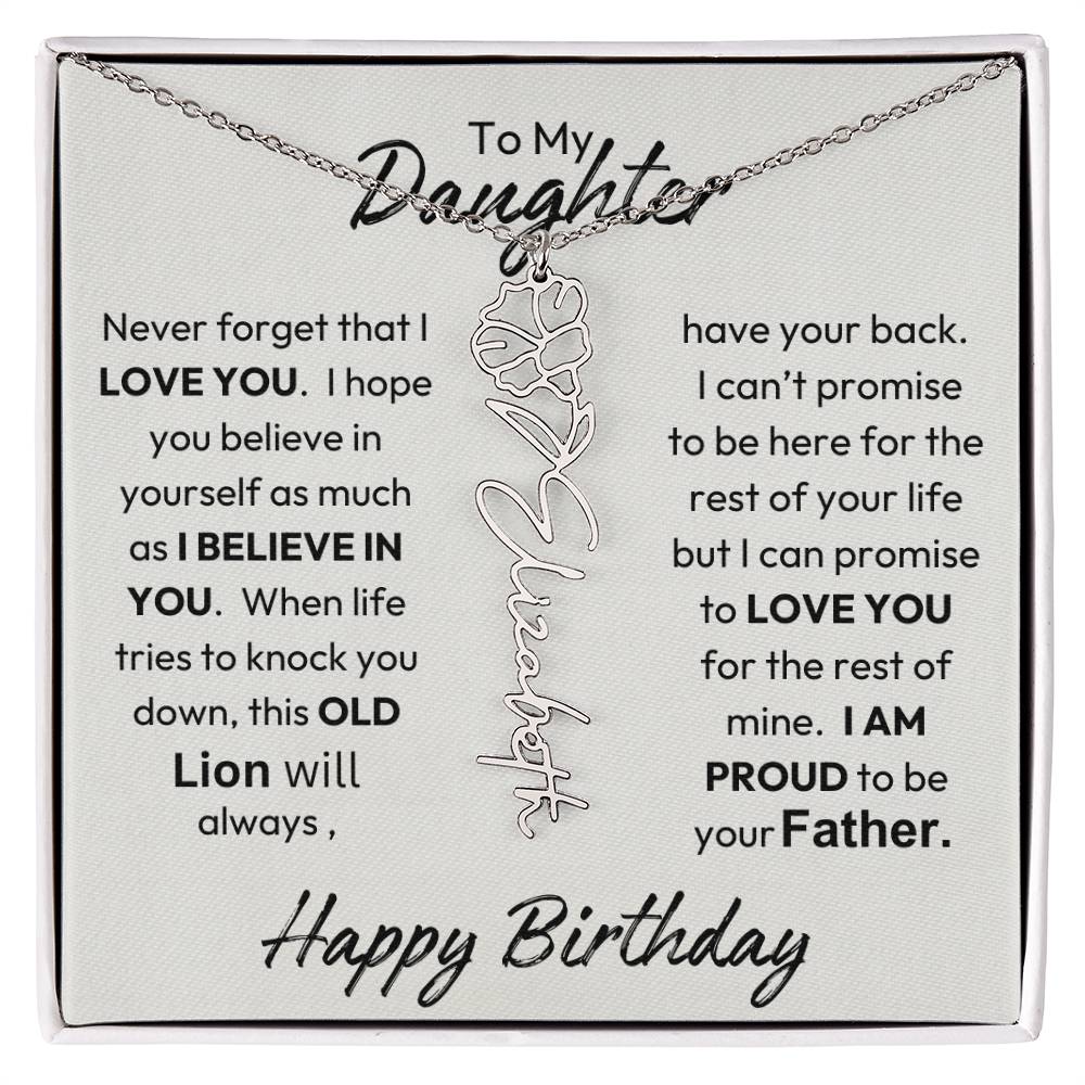 Father-Daughter |  Happy Birthday | Proud To Be Your Father | Birth Flower