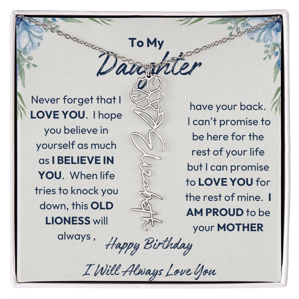 To My Daughter | Proud To Be Your Mother | Happy Birthday | Birth Flower Necklace