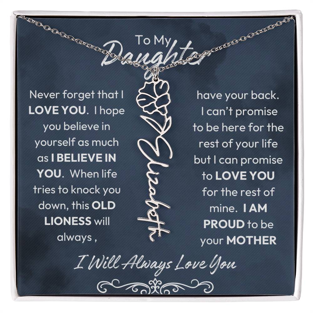 To My Daughter | Proud to Be Your Mother | Birth Flower Neckalce