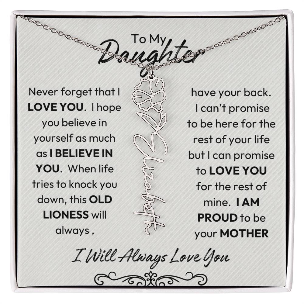 To My Daughter | Believe In You | Birth flower Necklace |  Mother-Daughter Keepsake