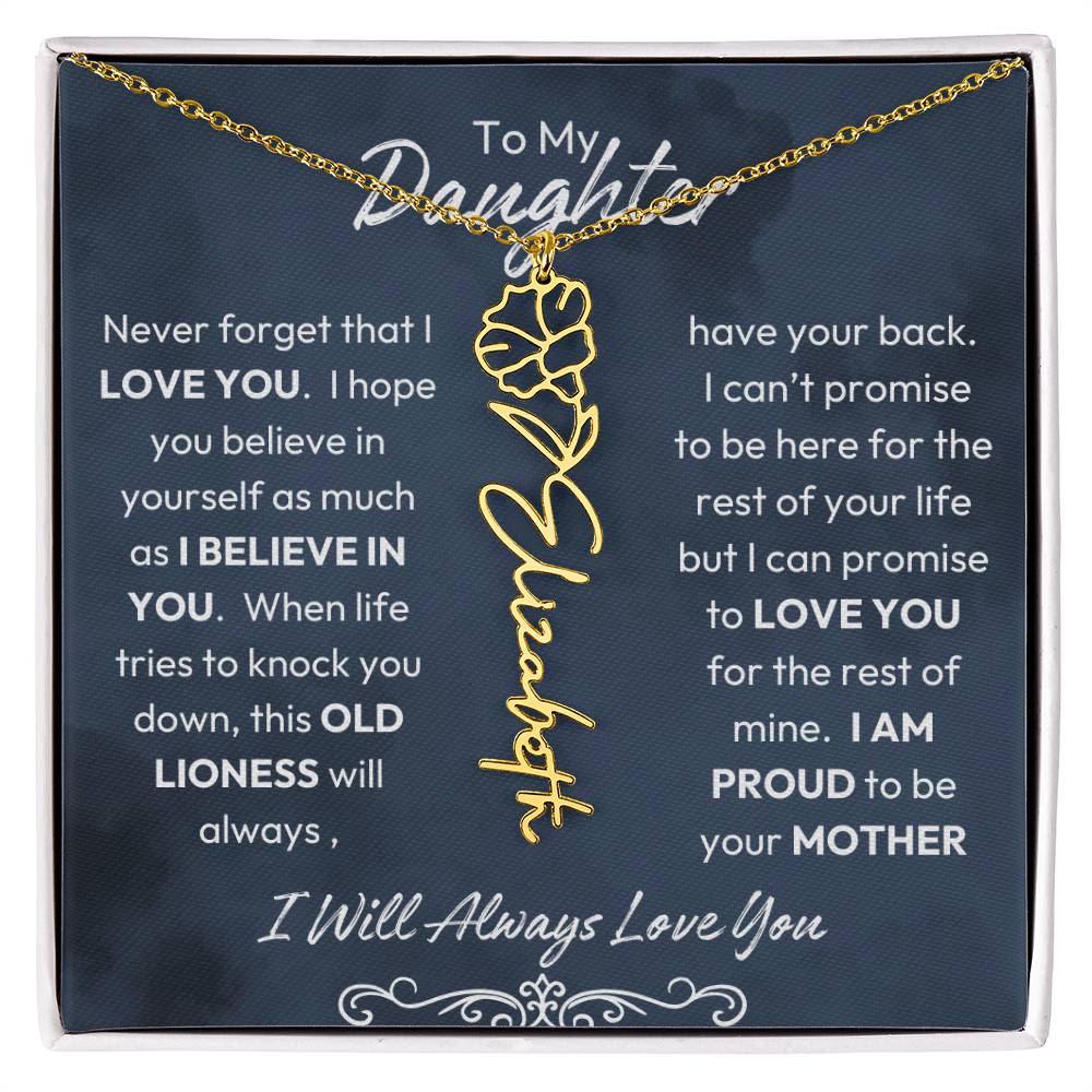 To My Daughter | Proud to Be Your Mother | Birth Flower Neckalce