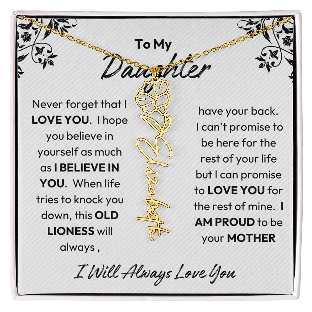 To My Daughter | I Believe In You | Birth Flower Necklace | From Mom