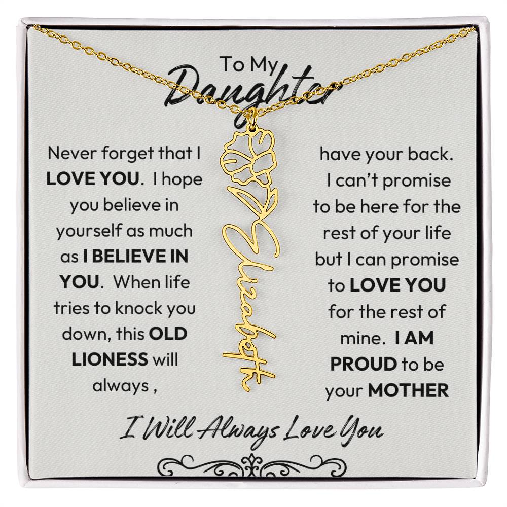 To My Daughter | Believe In You | Birth flower Necklace |  Mother-Daughter Keepsake