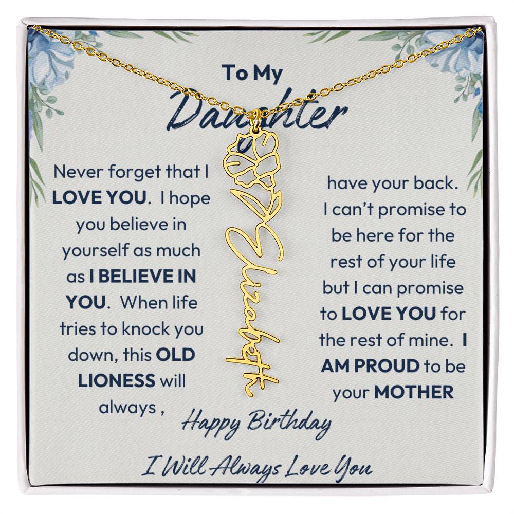 To My Daughter | Proud To Be Your Mother | Happy Birthday | Birth Flower Necklace