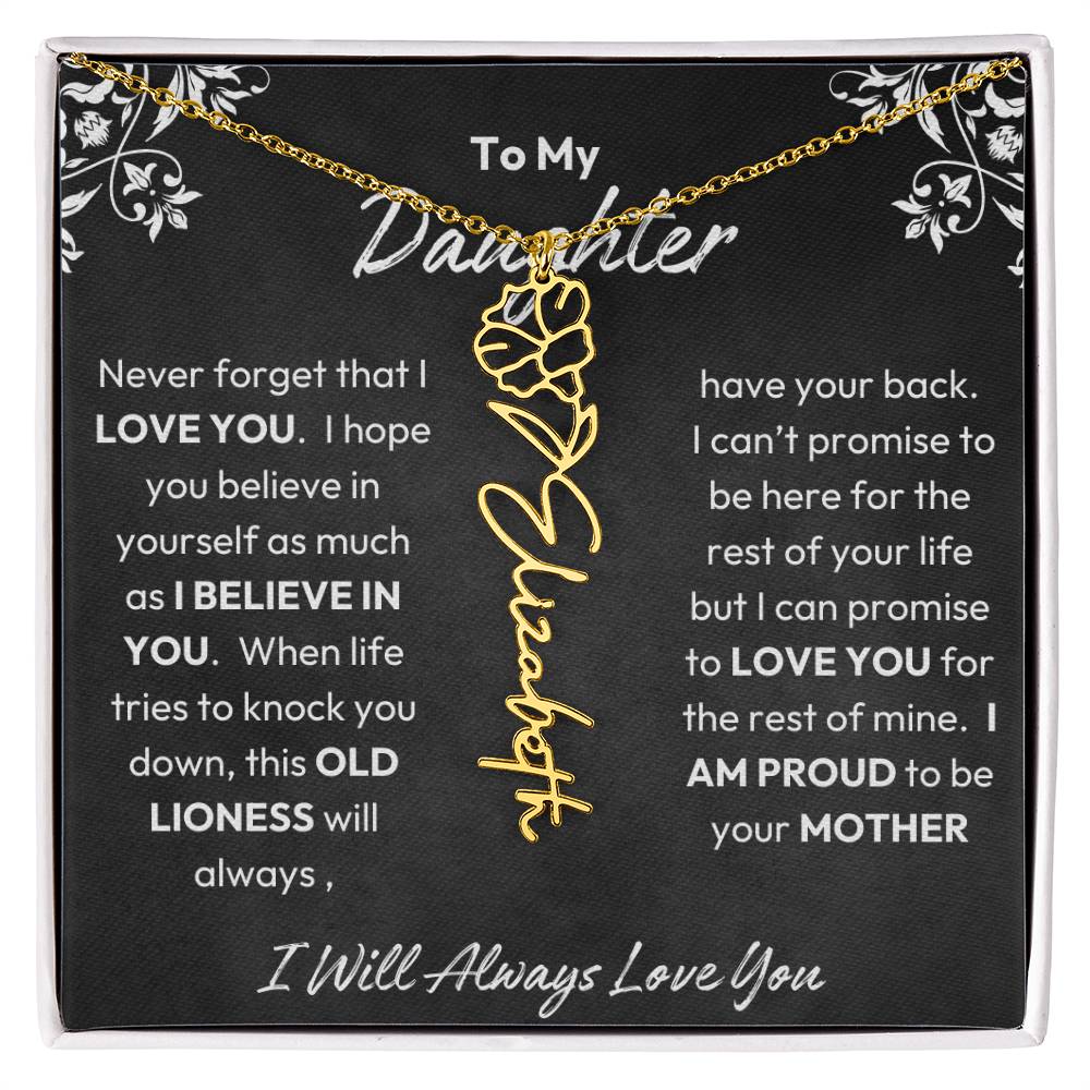 To My Daughter | Proud To Be Your Mother | Birth Flower Necklace