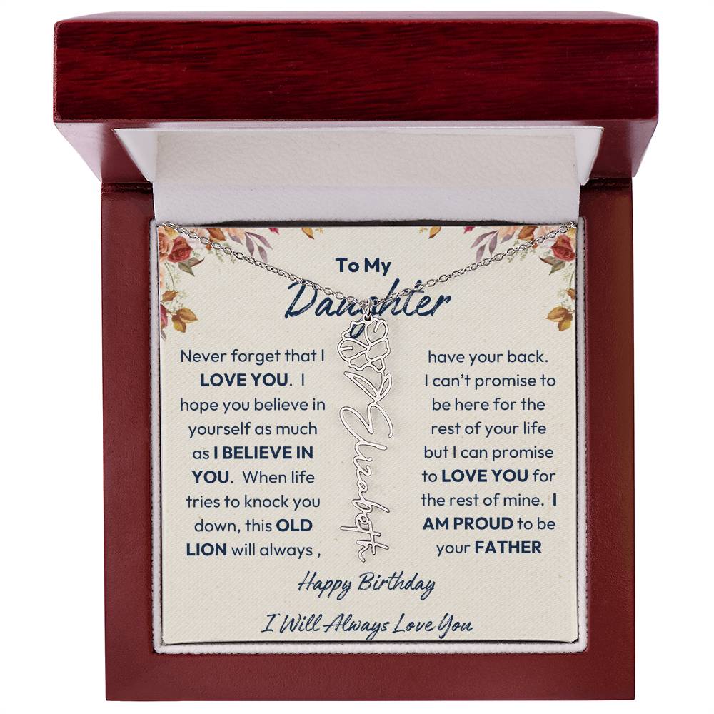 Father, Daughter Gift | I Believe In You | Happy Birthday | Birth Flower Necklace