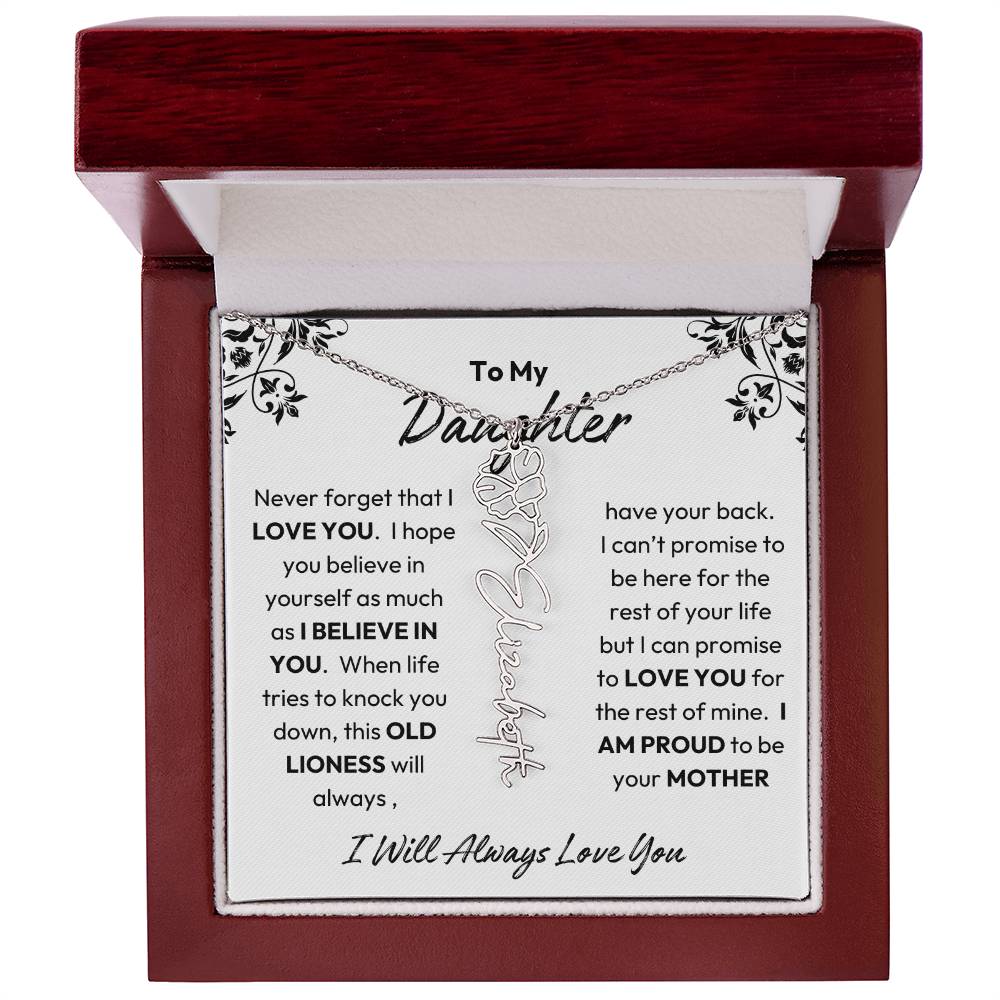 To My Daughter | I Believe In You | Birth Flower Necklace | From Mom