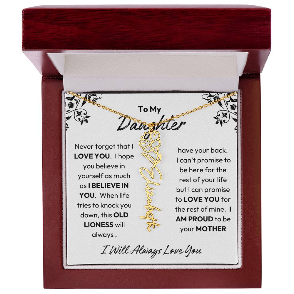 To My Daughter | I Believe In You | Birth Flower Necklace | From Mom