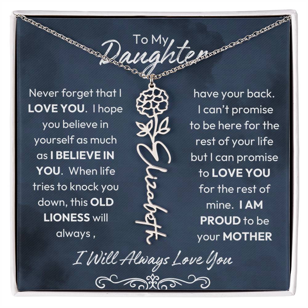 To My Daughter | Proud to Be Your Mother | Birth Flower Neckalce