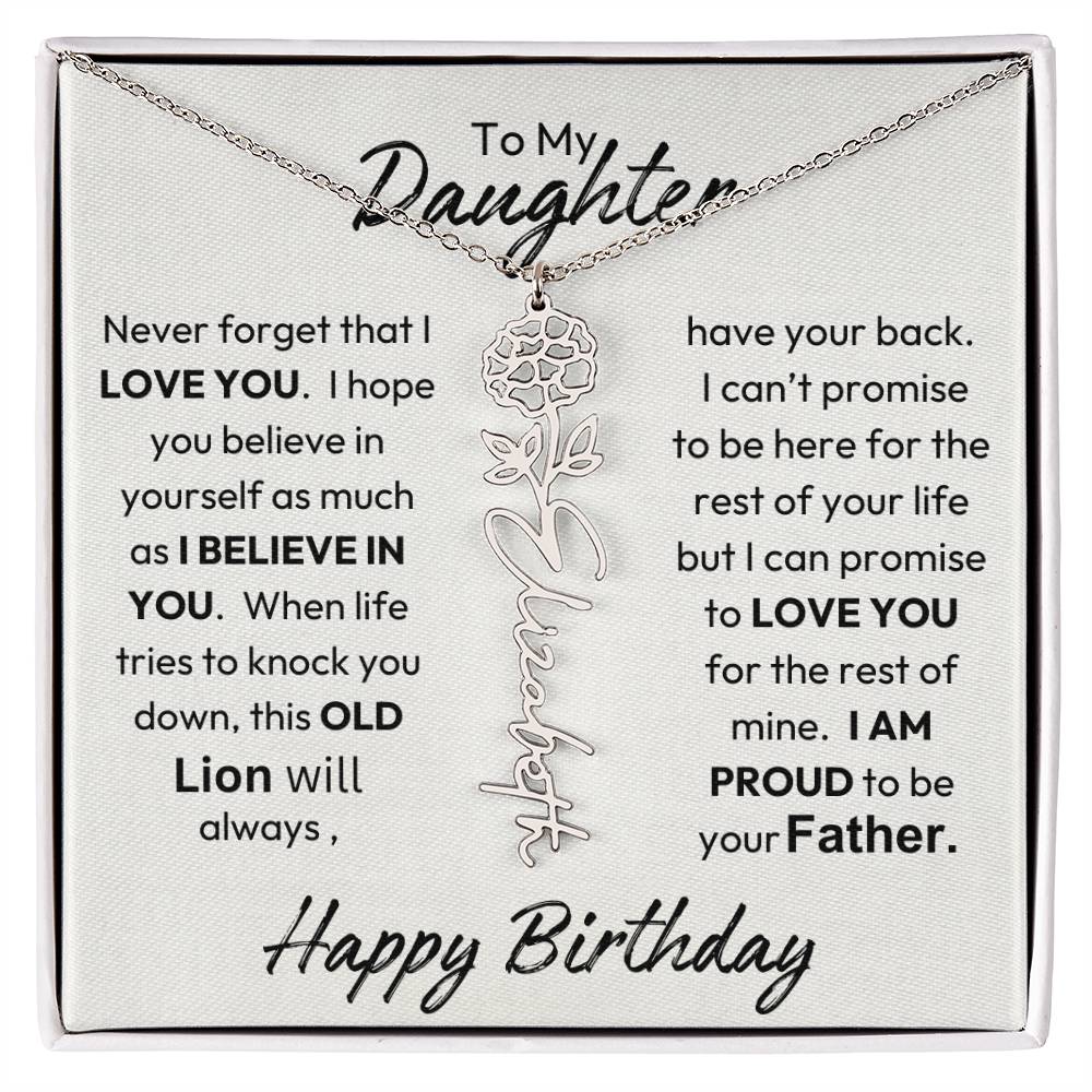 Father-Daughter |  Happy Birthday | Proud To Be Your Father | Birth Flower