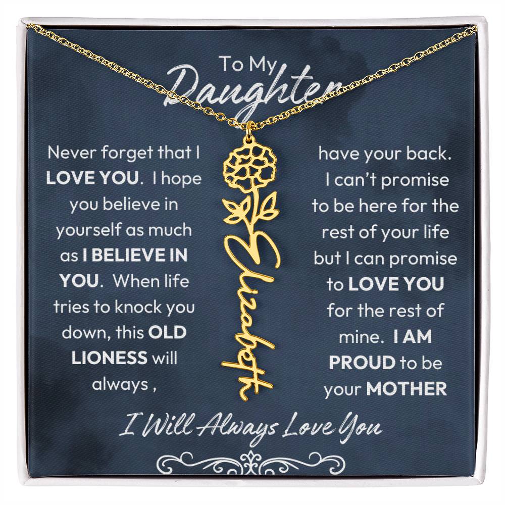 To My Daughter | Proud to Be Your Mother | Birth Flower Neckalce