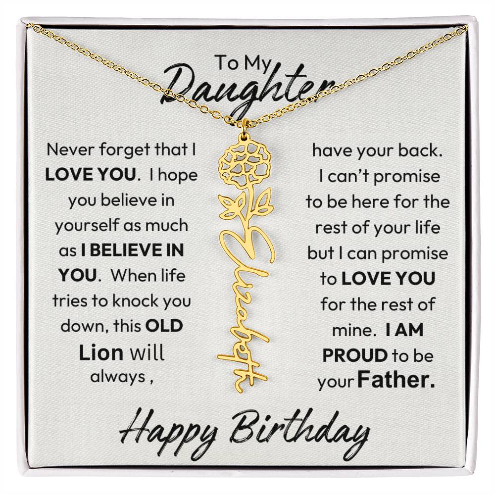 Father-Daughter |  Happy Birthday | Proud To Be Your Father | Birth Flower