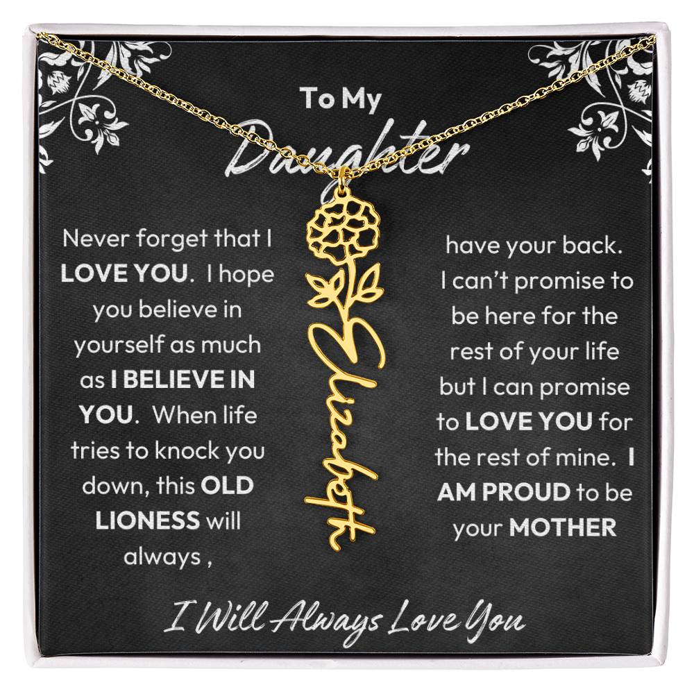 To My Daughter | Proud To Be Your Mother | Birth Flower Necklace