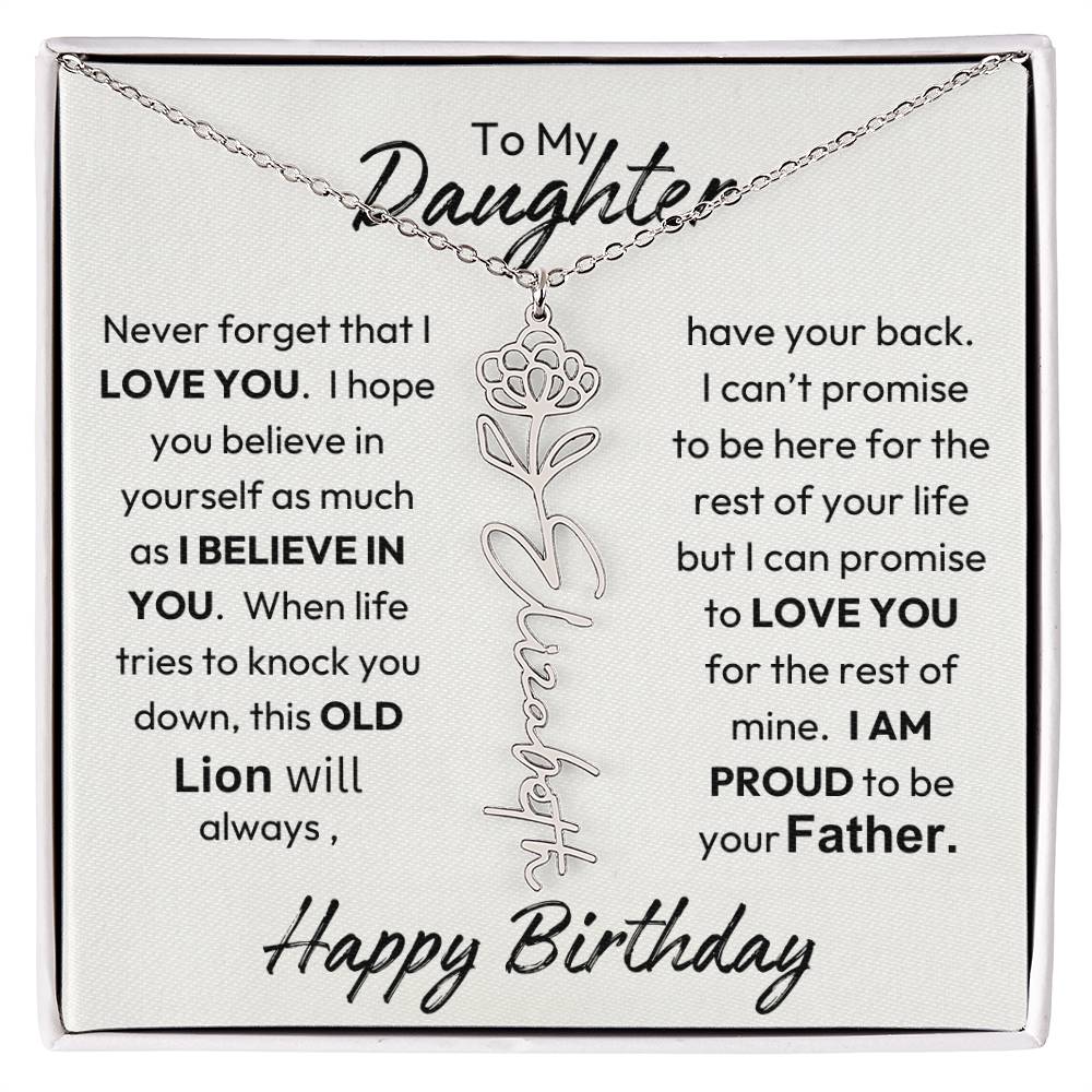 Father-Daughter |  Happy Birthday | Proud To Be Your Father | Birth Flower