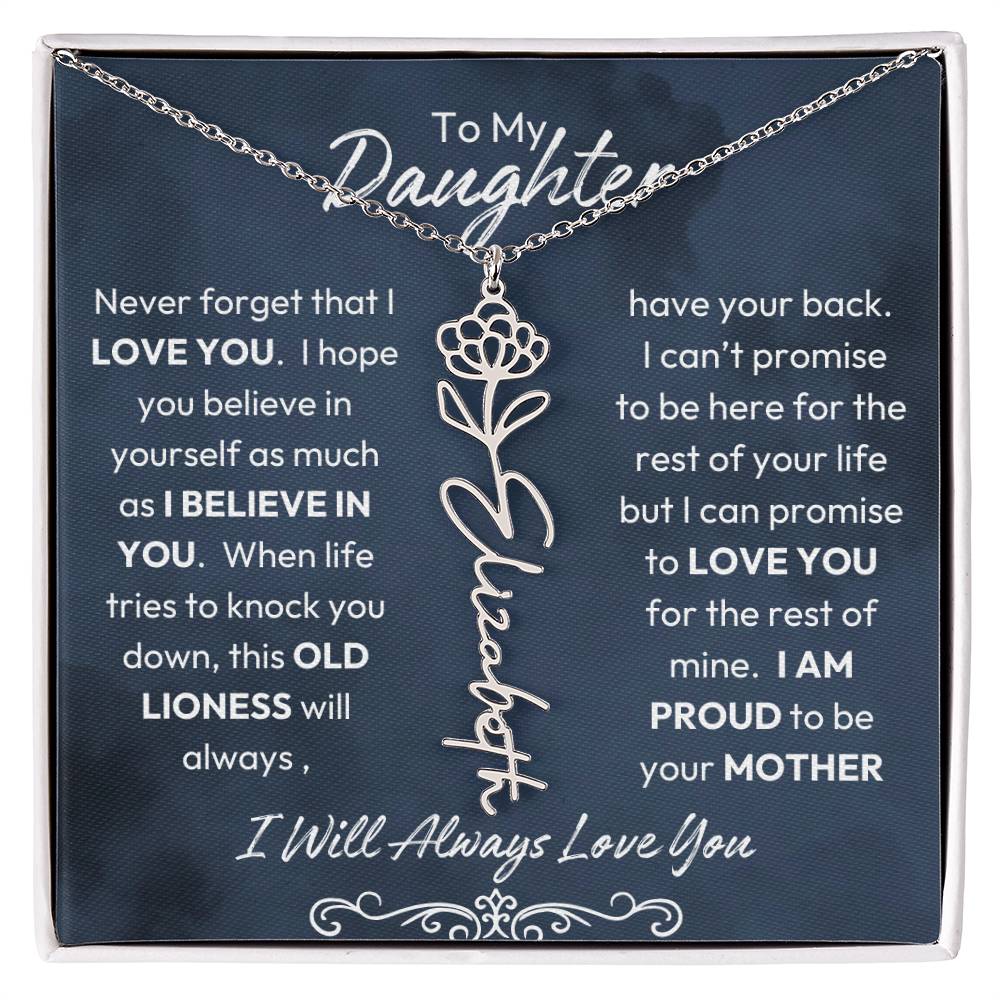 To My Daughter | Proud to Be Your Mother | Birth Flower Neckalce