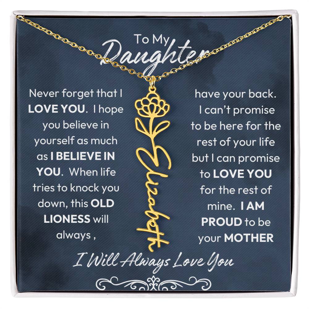 To My Daughter | Proud to Be Your Mother | Birth Flower Neckalce