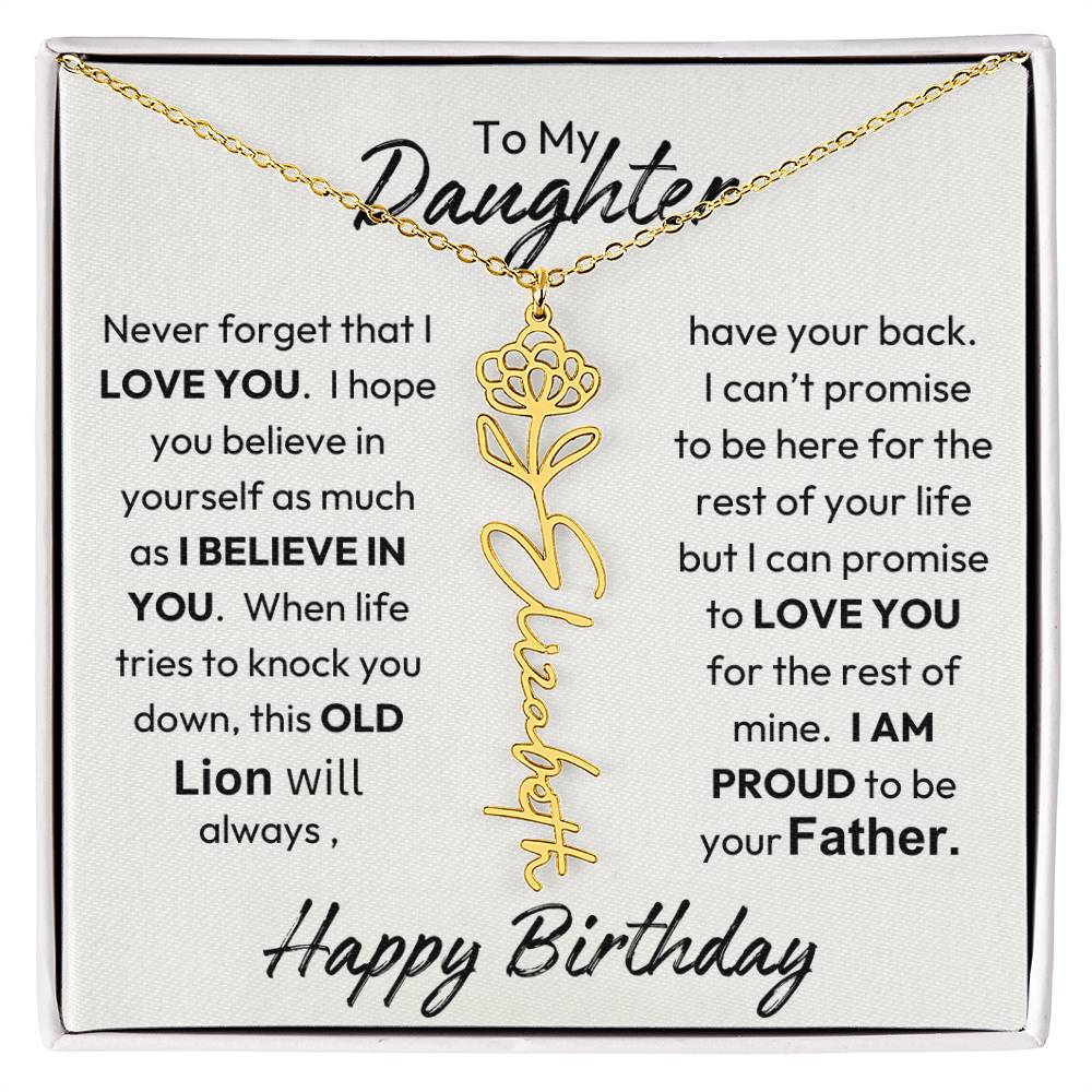 Father-Daughter |  Happy Birthday | Proud To Be Your Father | Birth Flower