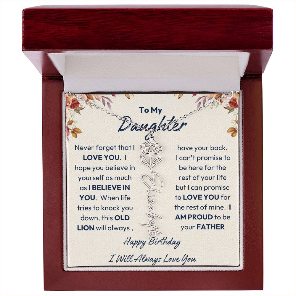 Father, Daughter Gift | I Believe In You | Happy Birthday | Birth Flower Necklace