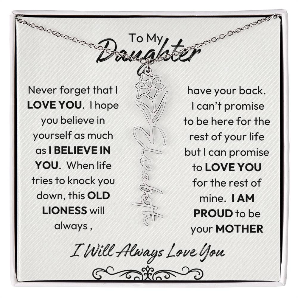 To My Daughter | Believe In You | Birth flower Necklace |  Mother-Daughter Keepsake