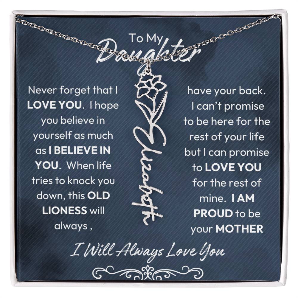 To My Daughter | Proud to Be Your Mother | Birth Flower Neckalce