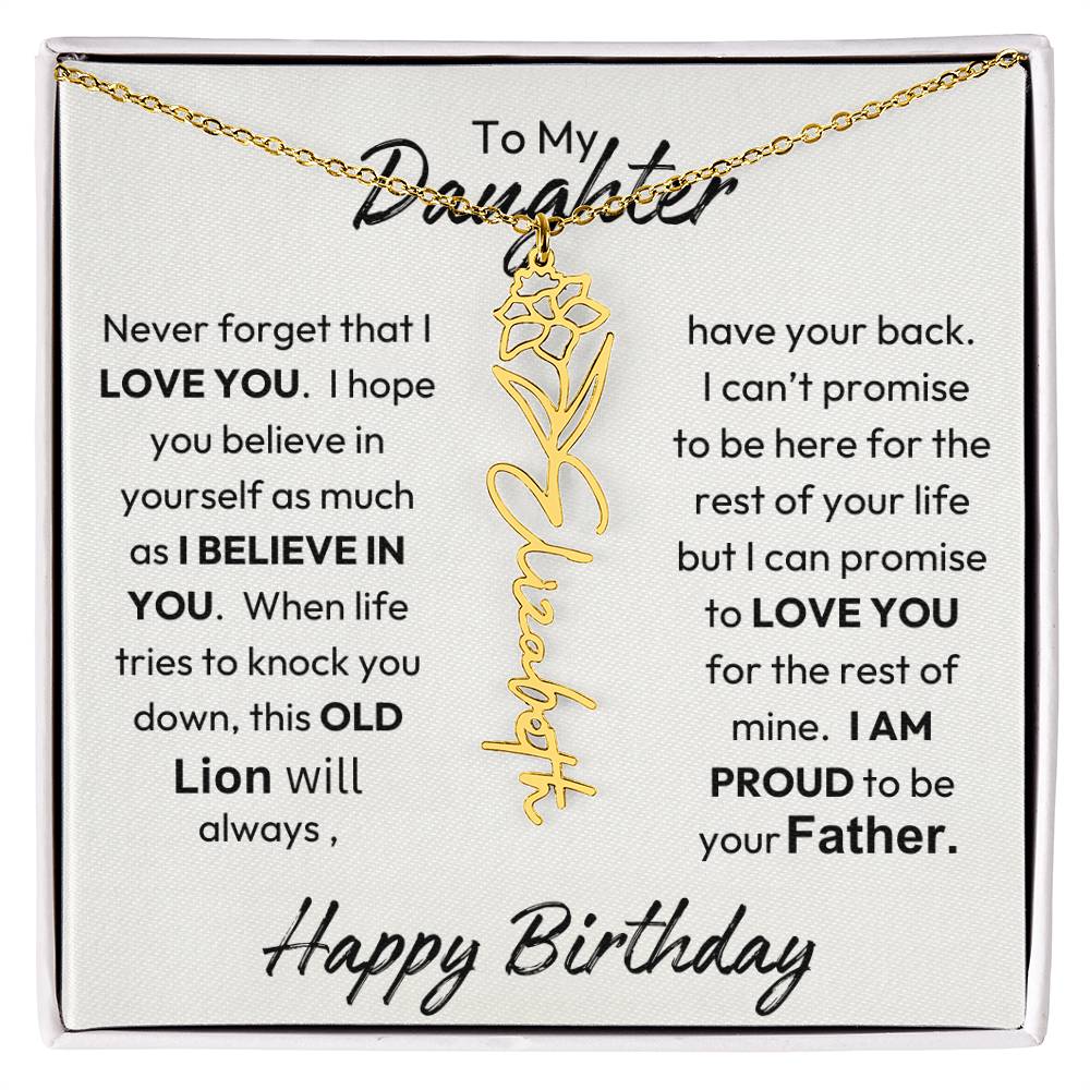 Father-Daughter |  Happy Birthday | Proud To Be Your Father | Birth Flower