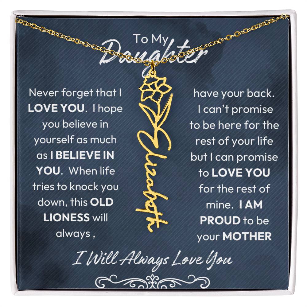 To My Daughter | Proud to Be Your Mother | Birth Flower Neckalce