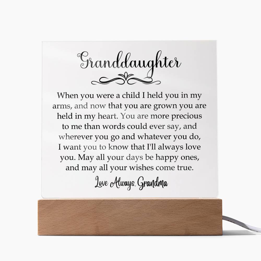 To My Grandaughter | May your Wishes Come True | Grandmother Keepsake
