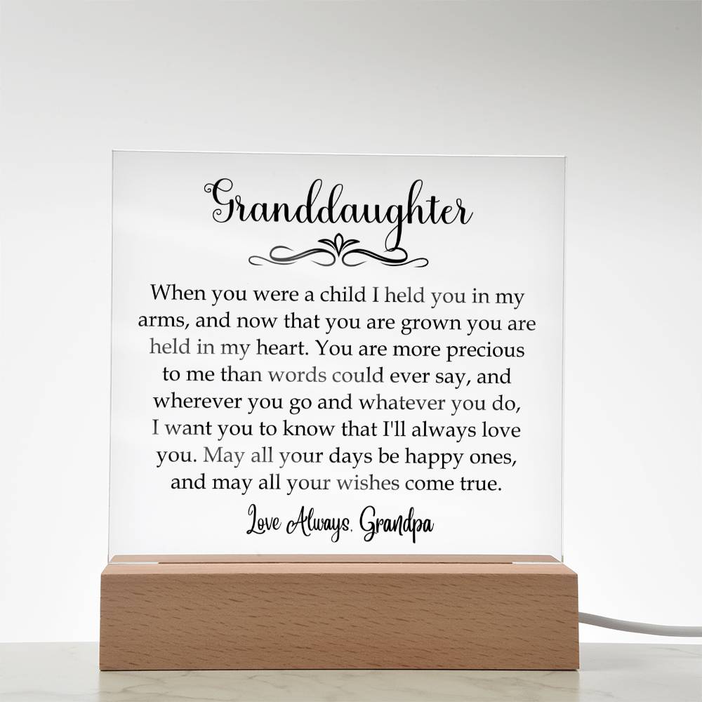 To My Granddaughter | More Precious Than Words | Keepsake From Grandpa