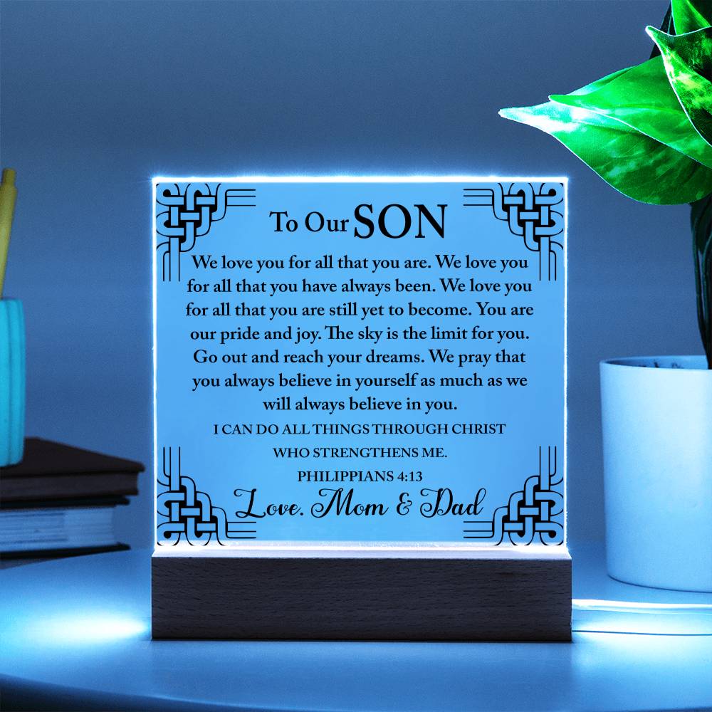 To Our Son | We love All You Are | Acrylic Keepsake