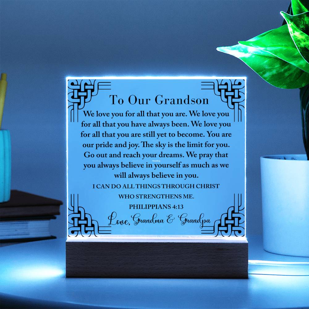 To Our Grandson | We love All You Are | Acrylic Keepsake