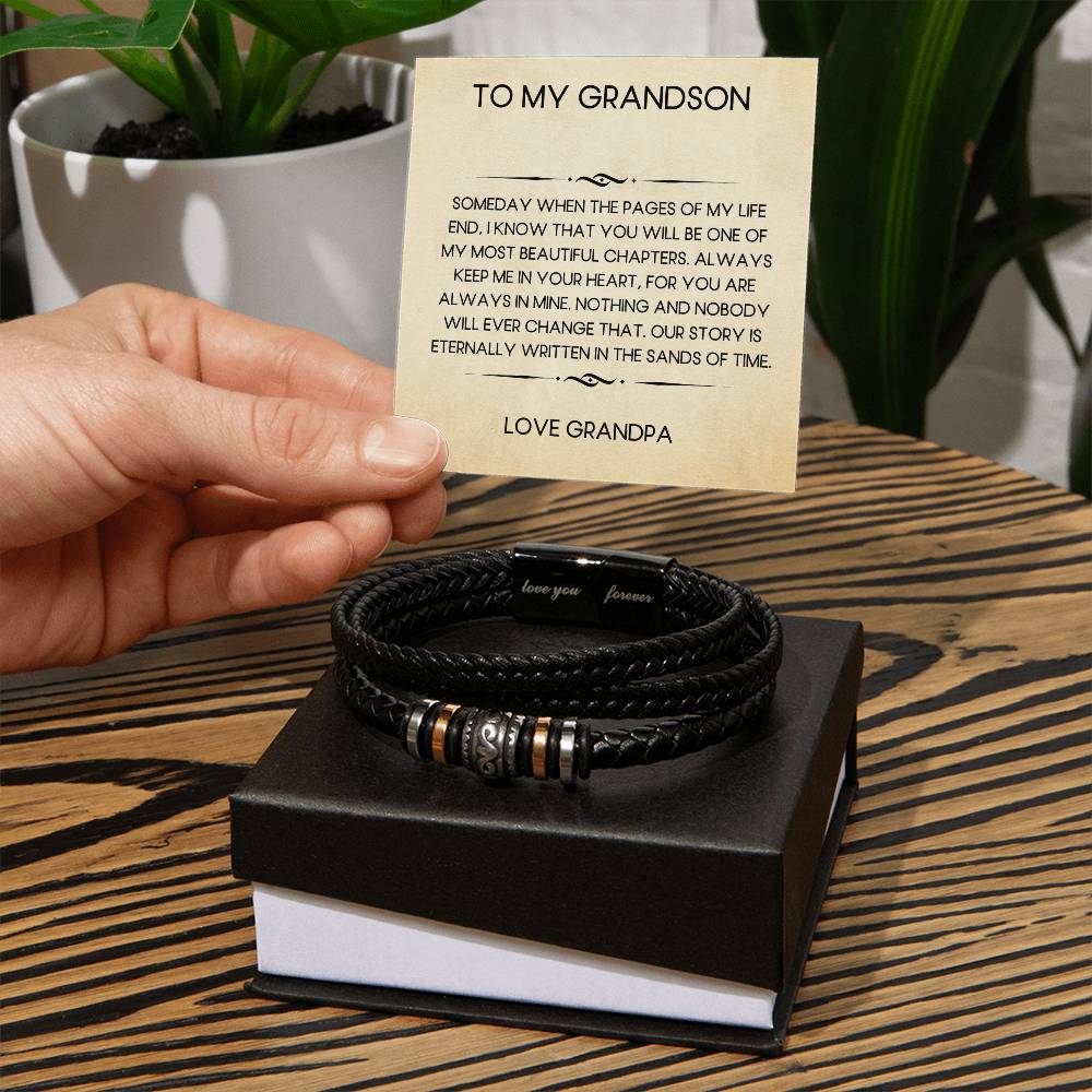 To My Grandson | Grandpa | Someday | Love You Forever Bracelet