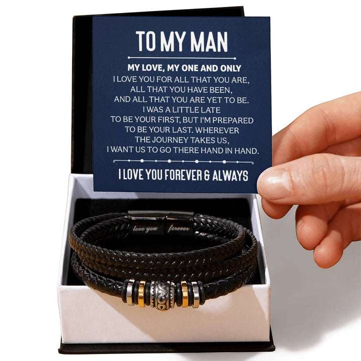 To My Man Wherever The Journey Takes Us Love You Forever Bracelet