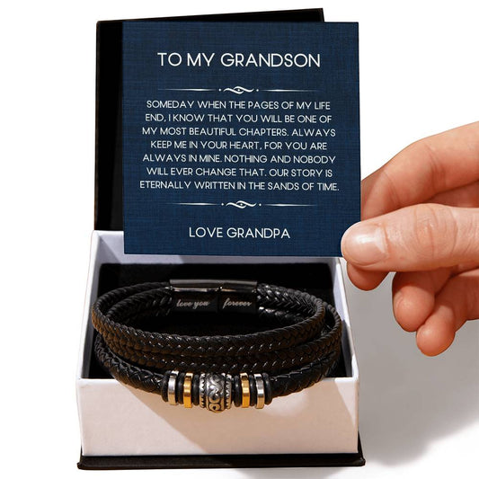 To My Grandson | Grandpa | Someday | Love You Forever Bracelet