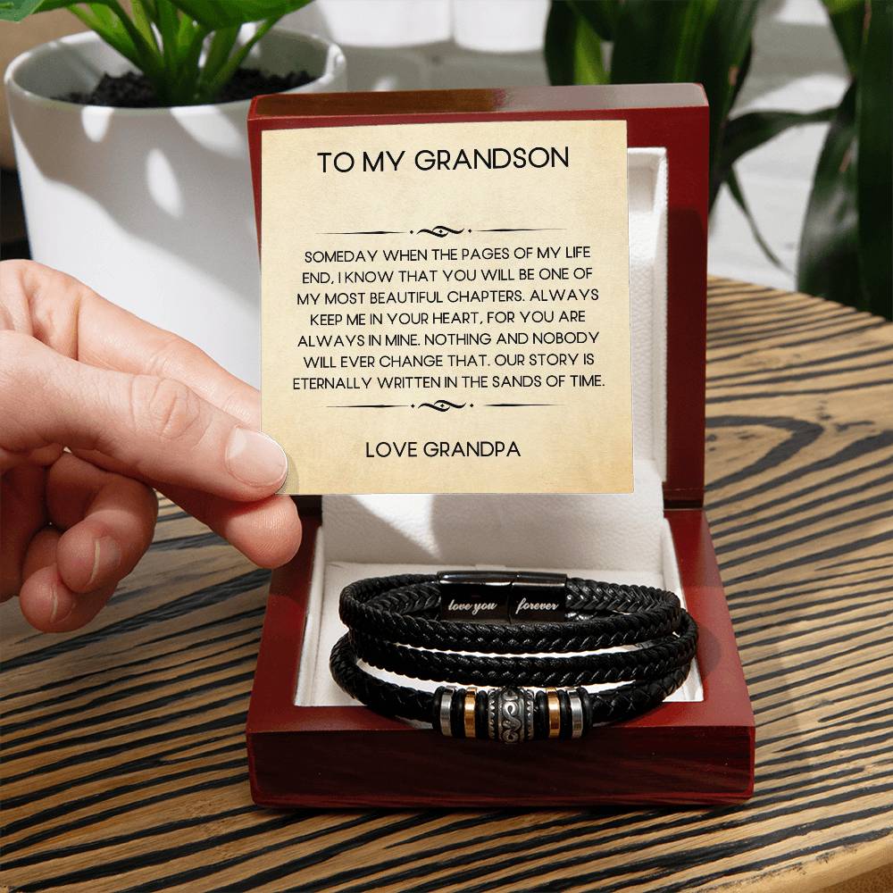 To My Grandson | Grandpa | Someday | Love You Forever Bracelet