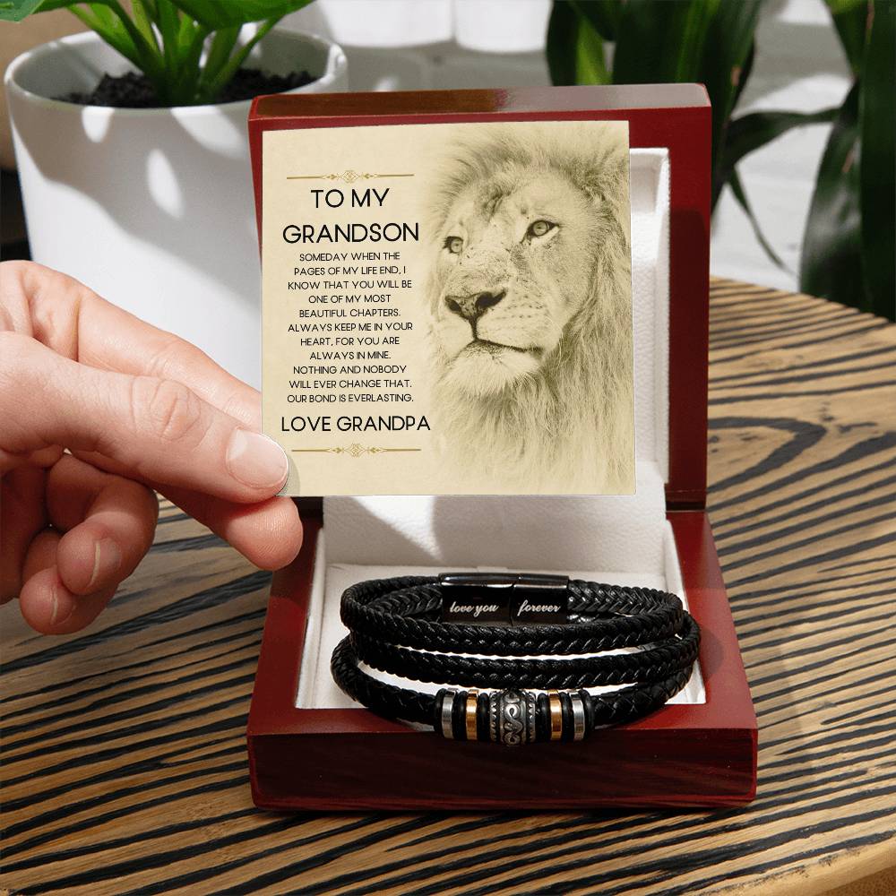 To My Grandson | Grandpa | Our Bond | Love You Forever Bracelet