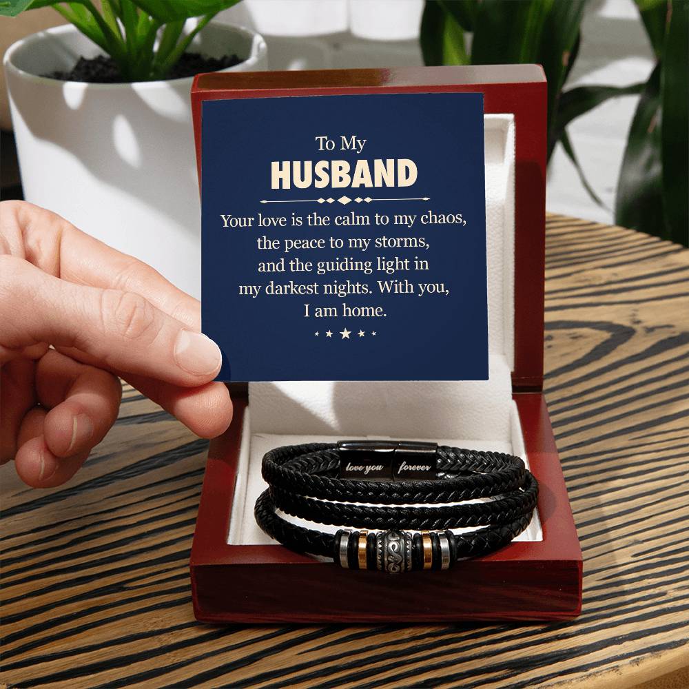 To My Husband | With You, I'm Home | Love You Forever Bracelet