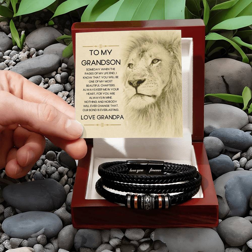 To My Grandson | Grandpa | Our Bond | Love You Forever Bracelet