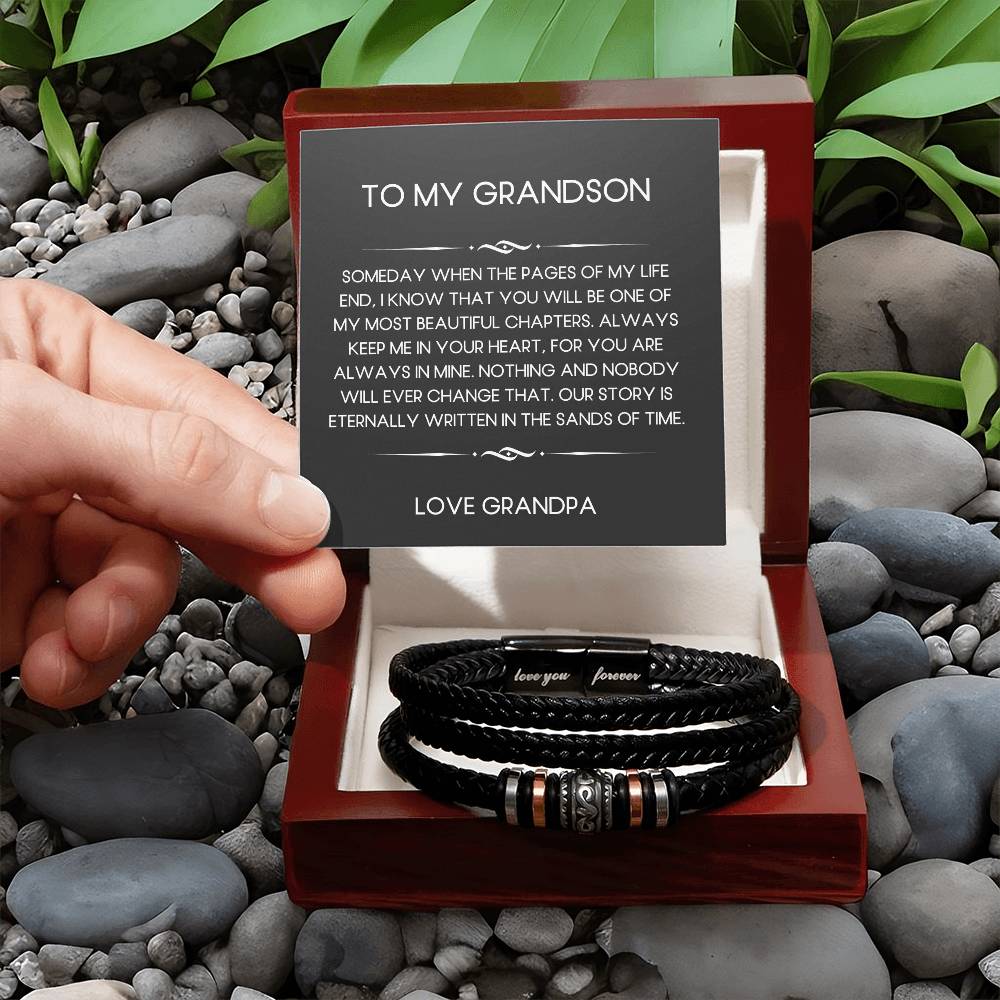 To My Grandson | Grandpa | Someday | Love You Forever Bracelet