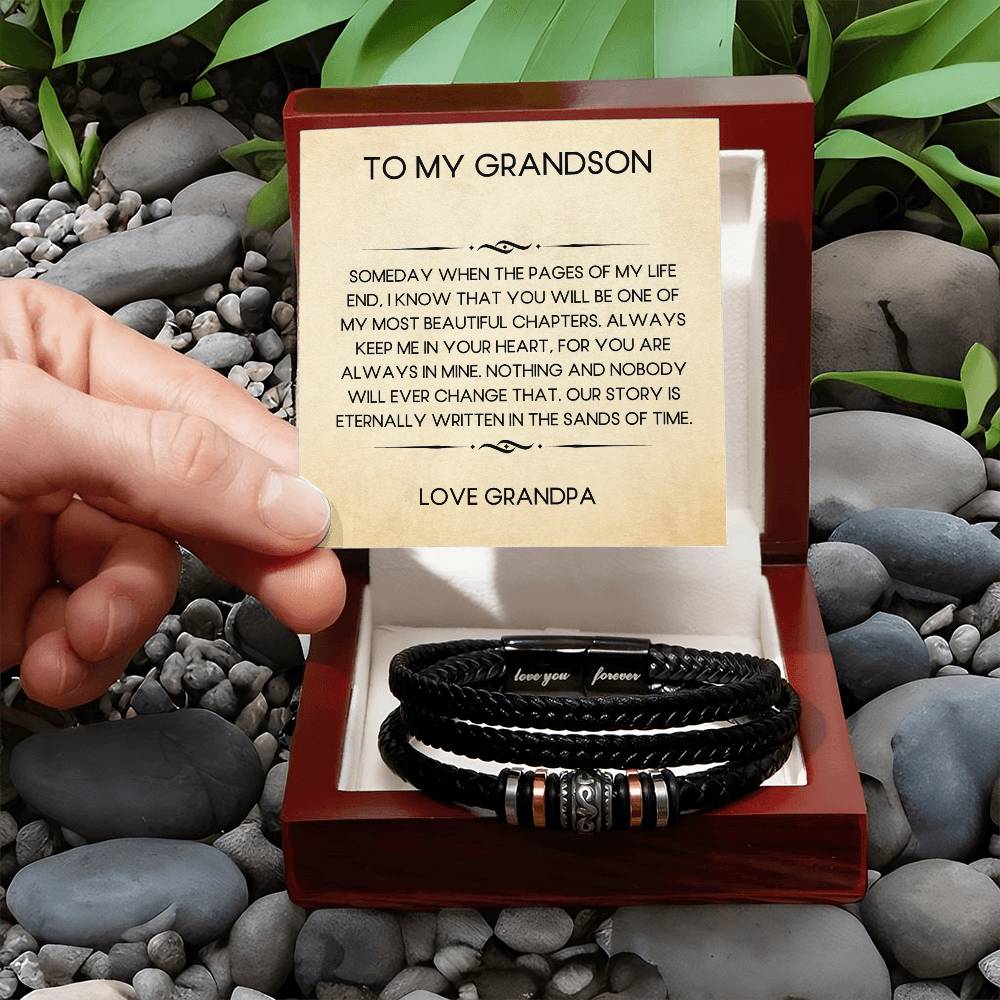 To My Grandson | Grandpa | Someday | Love You Forever Bracelet