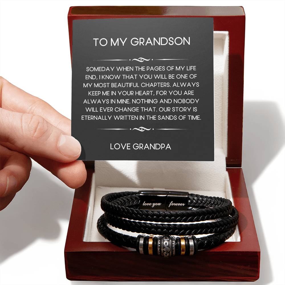 To My Grandson | Grandpa | Someday | Love You Forever Bracelet