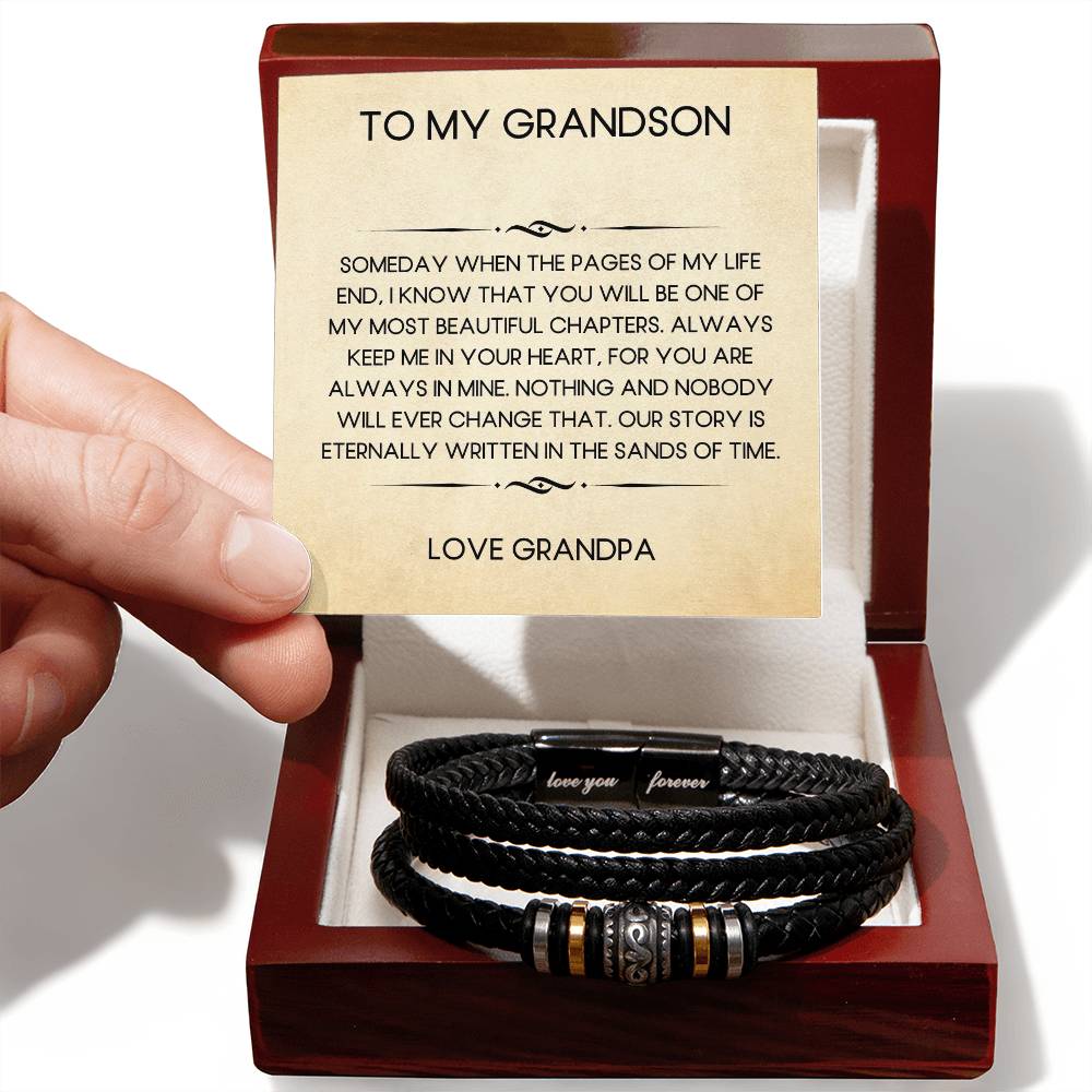 To My Grandson | Grandpa | Someday | Love You Forever Bracelet