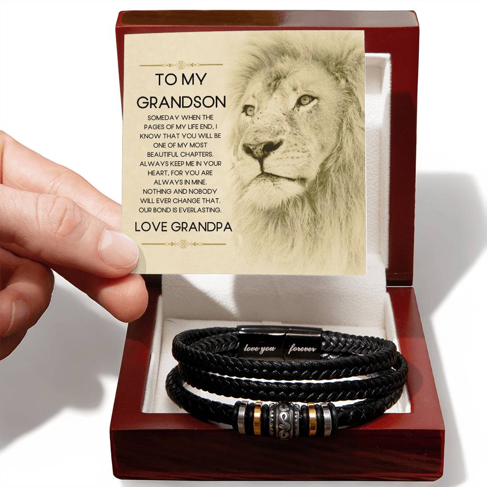 To My Grandson | Grandpa | Our Bond | Love You Forever Bracelet